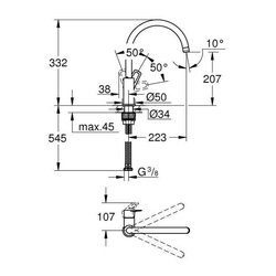 GROHE Miscelatore monocomando per lavello BauLoop 31368001