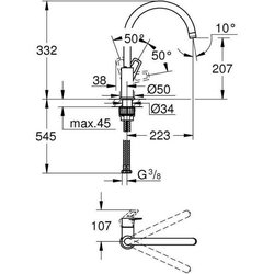 GROHE Miscelatore monocomando per lavello BauLoop 31368001
