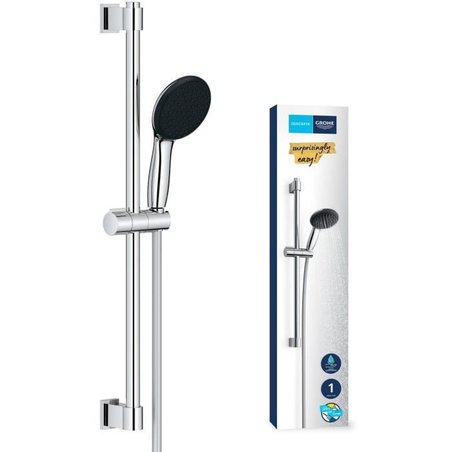 Shower set with 1 jet shower head, 60cm bar and 1.75m flexible hose - 