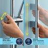 Shower set with 1 jet shower head, 60cm bar and 1.75m flexible hose - 