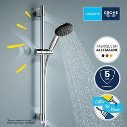Duschset mit 3-Strahl-Duschkopf, Stange und flexiblem Schlauch  GROHE
