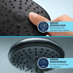 Duschset mit 3-Strahl-Duschkopf, Stange und flexiblem Schlauch  GROHE