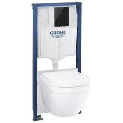 Pack Bâti support 5 en 1 - GROHE - Blanc - Céramique - Cuvette + abatt
