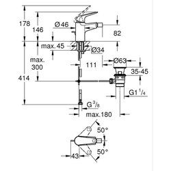 Miscelatore monocomando bidet - GROHE Swift - 24332001 - Cromo - Con s