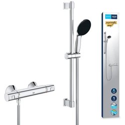 Set doccia con miscelatore termostatico, soffione 1 getto, asta 60 cm 
