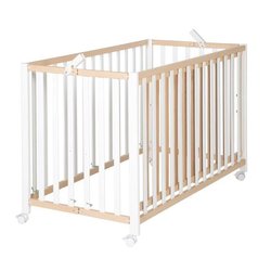 Lit bébé pliant - 60 x 120 cm - ROBA - FOLD UP - Roulettes - Bois / Bl