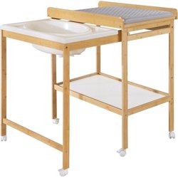 Table a langer avec baignoire coulissante - ROBA - Inclus matelas dépe