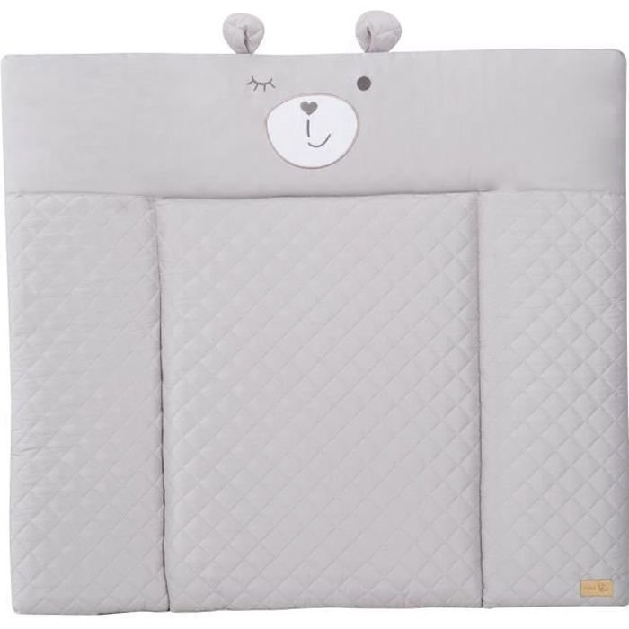Wickelauflage  ROBA  Sammy Bärengesicht  85 x 75 cm  Grau