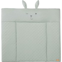 Matelas a langer - ROBA - Visage de lapin - 85 x 75 cm - Vert givré