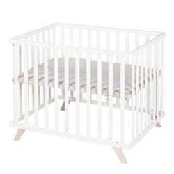 Laufstall für Babys  ROBA  75 x 100 cm  inklusive grauer Lil Plane