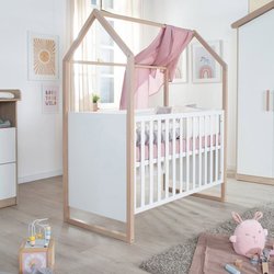 2-in-1 Babybett und Beistellbett  60 x 120 cm  ROBA  CABANE  Eiche