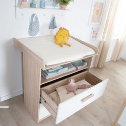 Wickelkommode ROBA CABANE  2 Schubladen  Abnehmbare Wickelauflage  