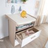 Komplettes Babyzimmer-Set: Babybett (60 x 120 cm) + Wickeltisch + Klei
