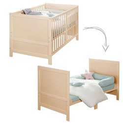 Omvormbaar babybedje - 70 x 140 cm - ROBA - EASY SLEEP - Natuurlijk ho