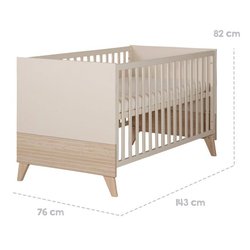 Umbaubares Kinderbett/Jugendbett  70 x 140 cm  SIDNEY  Eiche/Beige