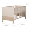 Umbaubares Kinderbett/Jugendbett  70 x 140 cm  SIDNEY  Eiche/Beige
