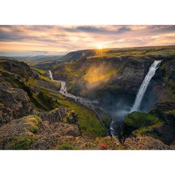Ravensburger-1000p puzzel-De Háifoss-waterval, IJsland (hoogtepunten)-