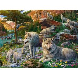 Ravensburger-Puzzle 1500 Teile-Wölfe im Frühling-Erwachsene & Kinder a