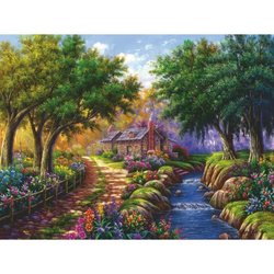 Ravensburger-Puzzle 1500p-Cottage by the river-Adults & children from 
