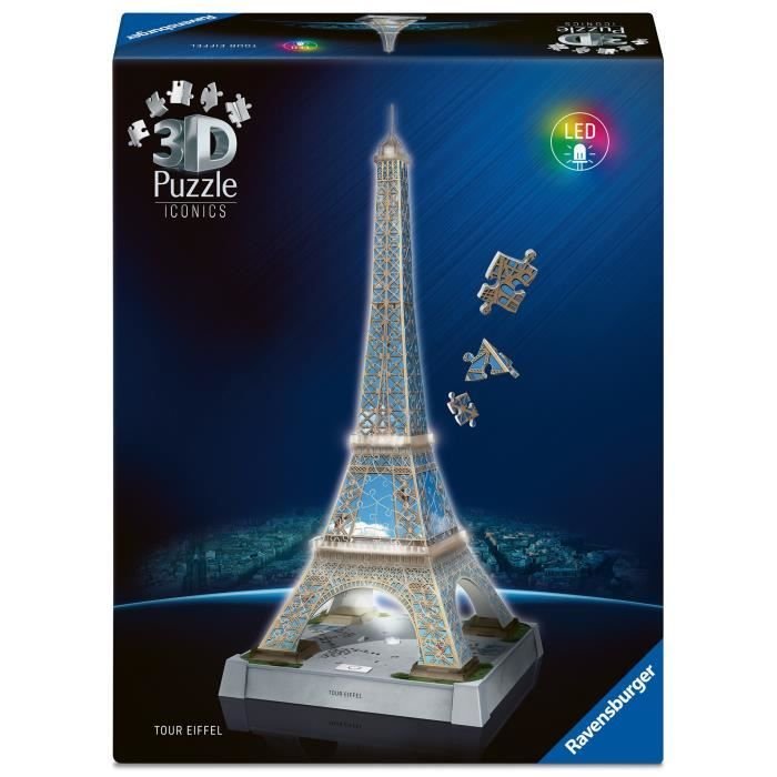 Iconics 3D-Puzzle  Beleuchteter Eiffelturm