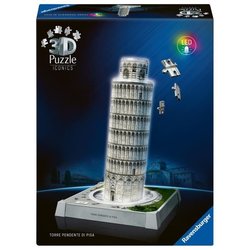 Puzzle 3D iconico: Torre pendente di Pisa illuminata