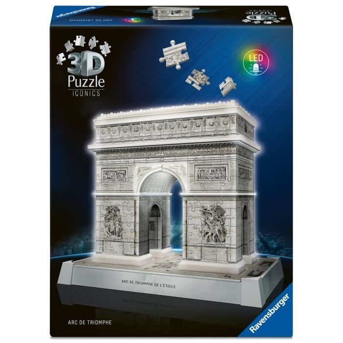 Rompecabezas 3D Iconics - Arco del Triunfo Iluminado