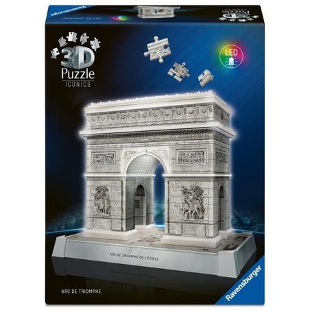 Rompecabezas 3D Iconics - Arco del Triunfo Iluminado