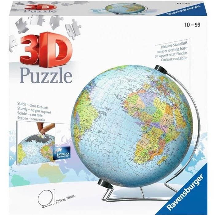 3D Puzzle 540 pieces: Single Color Globe Unique