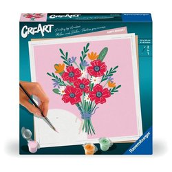 CreArt 20x20 cm Poppy bouquet, Creative leisure, Adult, Paint by numbe