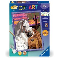 CreArt Kids 18x24cm Horses at Sunset, Paint by Numbers Kit, Ages 9+, 2