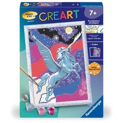 CreArt Kids 18x24cm Funkelnder Pegasus, Malen nach Zahlen Set, Art Num