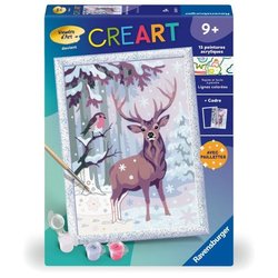 CreArt Kids 18x24cm Cerf romantique, Kit de peinture par numéros Numér