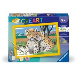 CreArt Kids 18x24cm Piccoli leopardi, Kit di pittura con i numeri, Età