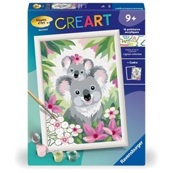 CreArt Kids 18x24cm Koala Mama und Baby, Malen nach Zahlen Set, Art Nu