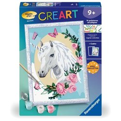 CreArt Kids 18x24cm Blumen-Einhorn, ab 9 Jahren, Malen nach Zahlen Set