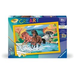 CreArt Kids 31x21cm Mandria di cavalli, Kit di pittura con i numeri, N