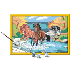 CreArt Kids 31x21cm Pferdeherde, Malen nach Zahlen Set, Art Number, Ab