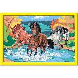 CreArt Kids 31x21cm Pferdeherde, Malen nach Zahlen Set, Art Number, Ab