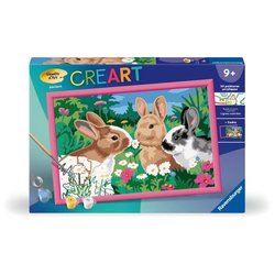 CreArt Kids 31x21cm Conigli nel prato, Kit di pittura con i numeri, et