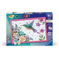 CreArt Kids 31x21cm Kolibri und exotische Blumen, Malen nach Zahlen Se