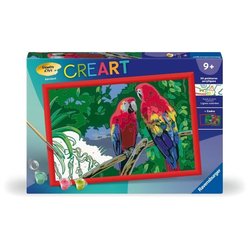 CreArt Kids 31x21cm Parrots, Paint by Numbers Kit, Ages 7+, 25854, Rav