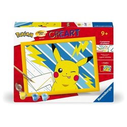 CreArt Kids 18x24cm Pikachu Blitz, Malen nach Zahlen Set, Ab 7 Jahren,