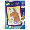 CreArt Kids 18x24cm Blumenpferd, Malen nach Zahlen Set, Art Number, Ab