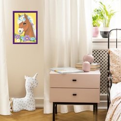 CreArt Kids 18x24cm Blumenpferd, Malen nach Zahlen Set, Art Number, Ab