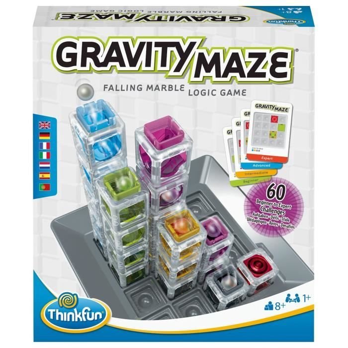Gravity Maze Logic Game, Puzzle, Marble Run, Construction, 60 Challeng
