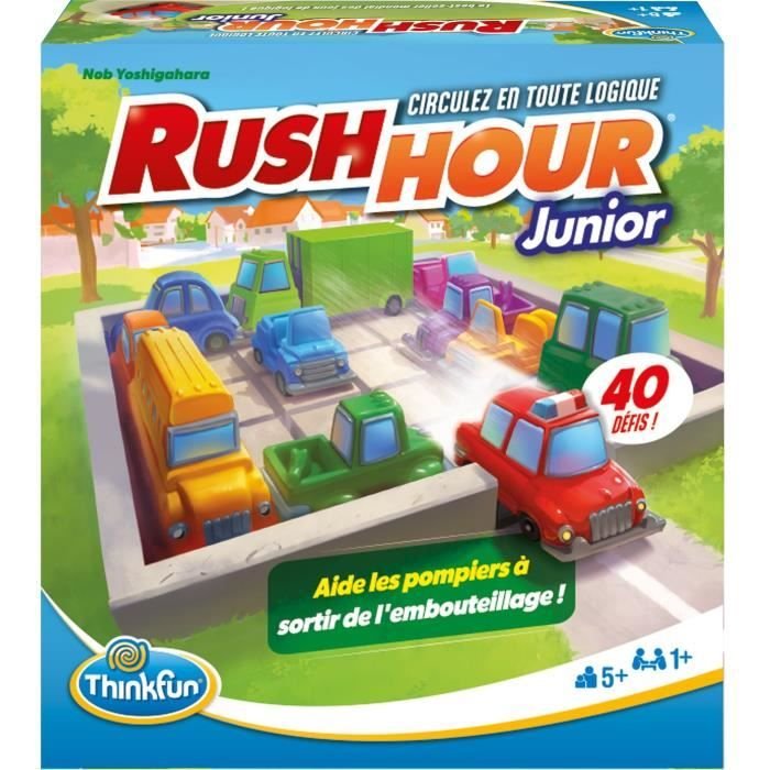 ThinkFun-Rush Hour Junior-Juego de lógica-Puzzle-Atasco de tráfico-40 