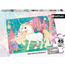 Puzzle enfant 45 pieces Jolie licorne Nathan - Poster inclus - Theme f
