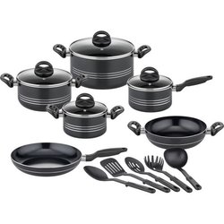 Set di pentole - Induzione - GSW - MILANO NERO - 15 pezzi - Alluminio 
