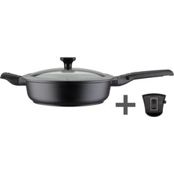 Sartén Easy Click de aluminio y plástico de 28 cm con tapa de cristal 