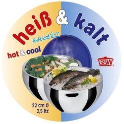 Insalatiera termica - GSW - 30 cm - Acciaio inox - 5,50 L - Coperchio 